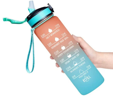Motivational Sports Water Bottle with Time Marker